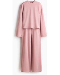 H&M - 2-piece jersey top and trousers set - Lyst