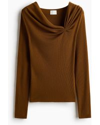 H&M - Gedrapeerde Top Van Viscosemix - Lyst