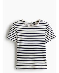 H&M - T-Shirt mit Strassverzierung - Lyst
