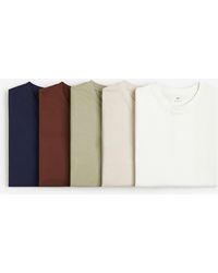 H&M - 5er-Pack T-Shirts in Regular Fit - Lyst