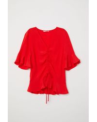 H&M Drawstring Blouse - Red