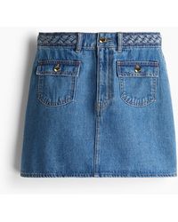 H&M - Jeansjupe mit Flechtbesatz - Lyst