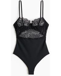 H&M - Body Van Microvezel En Kant - Lyst