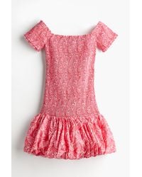 H&M - Gesmoktes Off-Shoulder-Kleid - Lyst