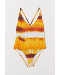 H&M Badpak Met V-decolleté - Geel