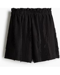 H&M - Paperbag-Shorts mit Fransen - Lyst