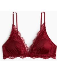 H&M - Soutien-Gorge Paddé En Microfibre Et Dentelle - Lyst