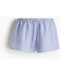 H&M - Linnen Short Met Drawstring - Lyst