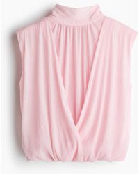 H&M - Croptop Met Ballonzoom - Lyst