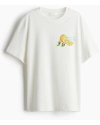 H&M - T-shirt Met Print - Lyst
