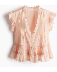 H&M - Bluse mit Biesen - Lyst