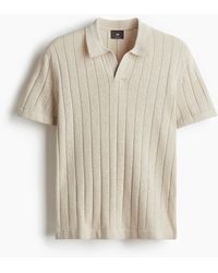H&M - Ribgebreid Poloshirt - Lyst
