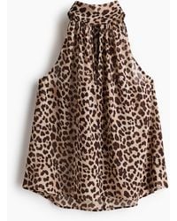 H&M - Chiffon Top Met Sjaalkraag - Lyst