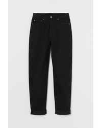 H&M Mom High Ankle Jeans - Schwarz
