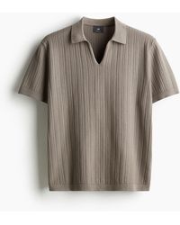 H&M - Geripptes Poloshirt in Regular Fit - Lyst