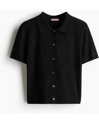 H&M - Cardigan in Rippstrick mit Kragen - Lyst