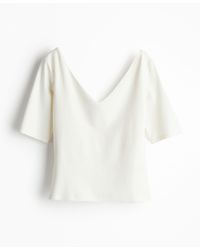 H&M - Jerseyshirt mit V-Ausschnitt - Lyst