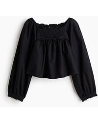 H&M - Katoenen Blouse Met Kant - Lyst