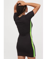H M Draped Dress In Black Lyst