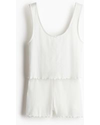 H&M - Baumwollpyjama mit Pointellemuster - Lyst