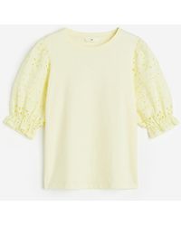 H&M - Top avec broderie anglaise - Lyst