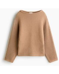 H&M - Gerippter Pullover mit U-Boot-Ausschnitt - Lyst