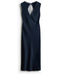 H&M - Kleid mit Cut-out im Rücken und Spitzenbesatz - Lyst