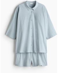 H&M - Pyjama Van Katoenen Seersucker - Lyst