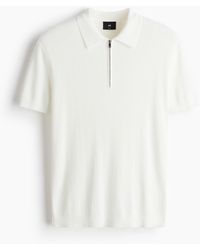 H&M - Polo Slim Fit Avec Col Zippé - Lyst