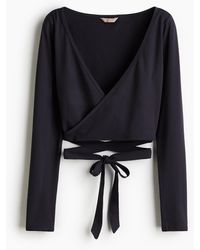 H&M - Kurzes Wickelshirt - Lyst