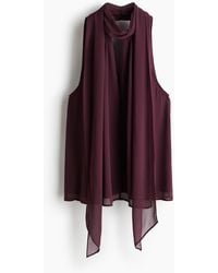 H&M - Top mit Schalkragen - Lyst