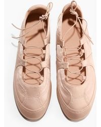 H&M - Schnürballerinas aus Satin - Lyst
