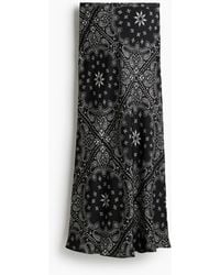 H&M - Jupe longue en satin - Lyst