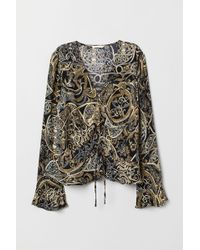 H&M Drawstring Blouse - Black