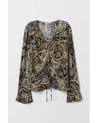 H&M Bluse mit Tunnelzug - Schwarz