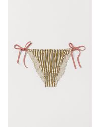 H&M Tie-Tanga Bikinihose - Gelb
