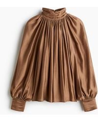 H&M - Drapierte Bluse - Lyst