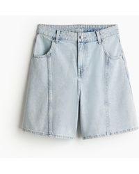 H&M - High Knee-length Denim Short - Lyst