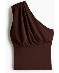 H&M - Gedrapeerde One-shouldertop - Lyst