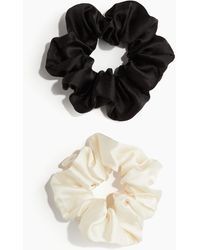 H&M - 2er-Pack Scrunchies aus Seide - Lyst