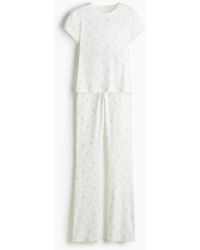 H&M - Pyjama aus geripptem Modal - Lyst