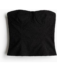 H&M - Bustier-Top aus Spitze - Lyst