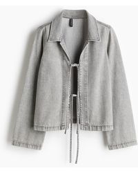 H&M - Veste À Nouer En Denim - Lyst