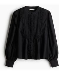 H&M - Bluse mit Biesen - Lyst