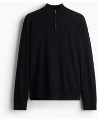 H&M - Merinopullover mit Zipper in Regular Fit - Lyst