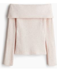 H&M - Off-Shoulder-Shirt in Rippstrick - Lyst