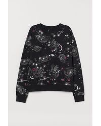 H&M Printed Sweatshirt - Black