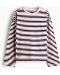 H&M - Katoenen Top Met Lange Mouwen - Lyst