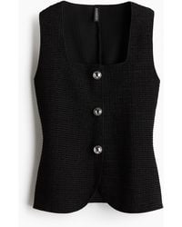 H&M - Tricot Gilet Met Structuur - Lyst