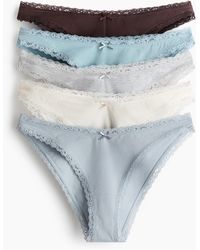 H&M - 5er-Pack Baumwollslips mit Spitze - Lyst